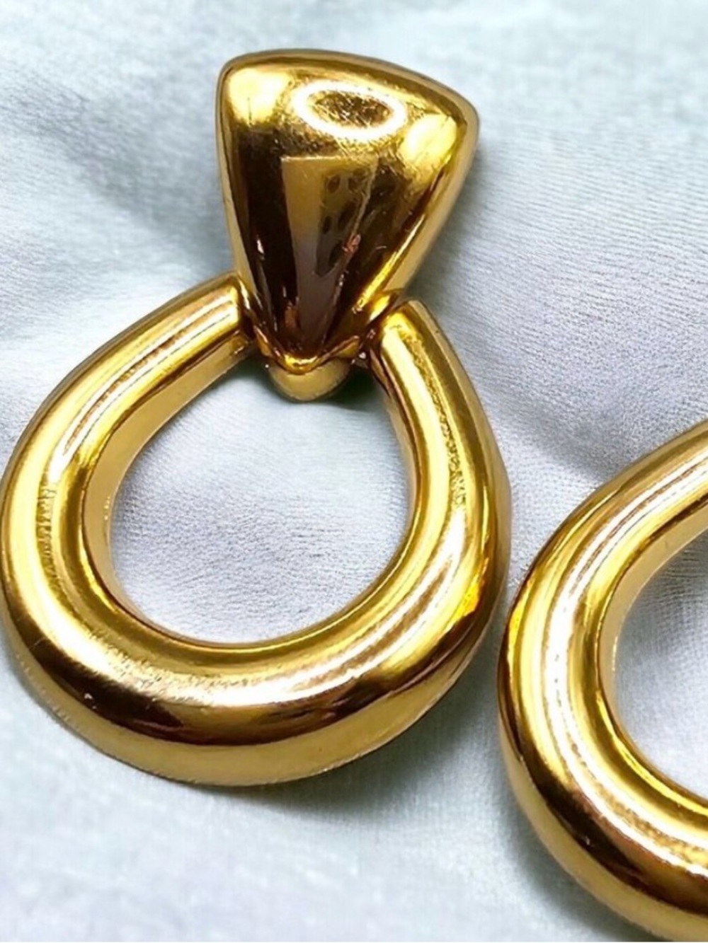 Monet Shiny Gold Hoop Drop Earrings